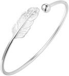 AILUOR 925 Silver Plated Leaf Feath