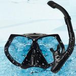 Dry Top Snorkel Set for Adults,Men,Women Anti-Fog Scuba Snorkelling Packages Leak-proof Panoramic Wide View Snorkel Mask Set,Diving Swimming Goggles Snorkeling Gear with Breathing Tube for Adult Youth