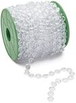 10mm Crystal Chandelier Beads, Clear Garland String for Christmas Tree (100 Ft)