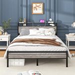 HOJINLINERO Queen Bed Frame with St