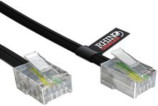 rhinocables ADSL RJ11 Lead High-Speed Internet Cable for BT, Internet, Broadband, Modem, Router and Landline Telephone Black Wire (1, 15m)