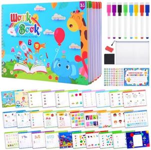 Thboxes Preschool Busy Book for Ages 3-5, Reusable Tracing Activity Book