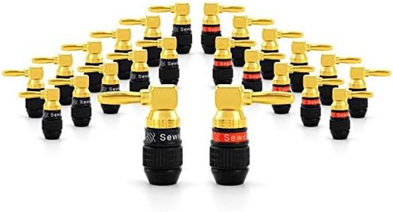 Sewell Deadbolt Right-Angle Banana Plugs, 12 Pairs Quick Connect Gold Plated Speaker Plugs 90 Degree