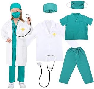 Discoball Costume de chirurgien pour enfants, déguisement de médecin pour Halloween, cosplay, fête (Taille M)