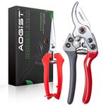 2 Pack Pruning Shears Set, Garden Shears 7.5" Garden Clippers Plant Scissors Professional Bypass Pruner Tree Branch Cutter Plant Trimming Scissors-Grey