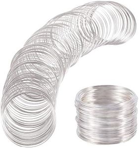 BENECREAT 500 Loop Silver Jewelry Memory Beading Wire Bangle Bracelet Wire for Bracelet DIY Jewelry Making - 23 Gauge, 0.6mm