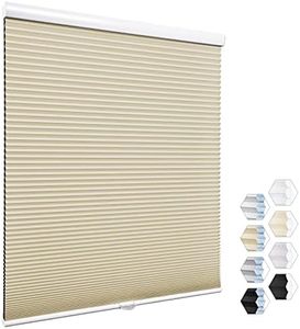 MOONICE Cordless Blackout Cellular Shades, Blinds for Windows Door, Customize Honeycomb Window & Shades Home Kitchen Bedroom Children Room Office, Easy to Install, Blackout - Cream, 20/''W X 48/''H