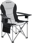 KingCamp XL Heavy Duty Camping Chair for Large People with Lumbar Back Support 350 LBS High Back Camping Chairs for Adults with Cooler Bag and Armrest for Outdoor Garden Picnic