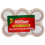 Duck Brand HD Clear High Performance Packaging Tape, 1.88-Inch x 54.6-Yard, Crystal Clear, 6-Pack (441962)