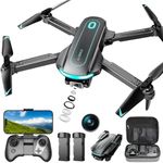 Drone with Camera, Drones for Adults and Beginners, 1080P HD FPV Foldable Mini Drones for Kids, with 2 Batteries, Carrying Case, Trajectory Flight, Gravity Control, One-Key Takeoff/Landing, 360° Flip, Toys for Gift
