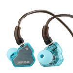 Linsoul 7Hz x Crinacle Zero:2 In Ear Monitor, Updated 10mm Dynamic Driver IEM, Wired Earbuds Earphones, Gaming Earbuds, with OFC IEM Cable for Musician (Blue, Without Mic)