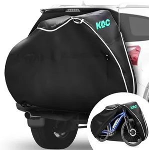KAC Bike Cover for Transport On Rack - 600D Heavy Duty Bicycle Covers Outdoor Storage Waterproof, Bike Cover with Bag & Anti-Theft Lock Holes for Mountain Road Electric Ebike (1 Bike, L)