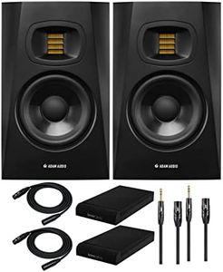 Adam Audio T8V 8-Inch Powered Studio Monitor (2-Pack) Bundle with Isolation Pads (2-Pack) and FocusProAudio Cables (7 Items)