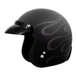 VCAN V85C 3/4 Open Face Motorcycle Helmet DOT Approved (Matte Black Ghost Flame, XX-Large)