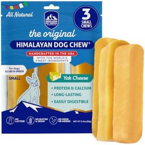 Himalayan Dog Chew Original Yak Cheese Dog Chews, 100% Natural, Long Lasting, Gluten Free, Healthy & Safe Dog Treats, Lactose & Grain Free, Protein Rich, Small Dogs 15 Lbs & Smaller, 3.3 oz