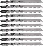 YINETTECH 10PCS T127D Jig Saw Blades HSS Jigsaw Blades T Shank Jig Saw Blade for Metal Wood Plastic Cutting Compatible with Bosch Compatible with Dewalt