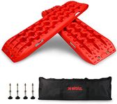 X-BULL New Recovery Traction Tracks Sand Mud Snow Track Tire Ladder 4WD with Carrying Bag and Mounting Bolts(Red, 3Gen)