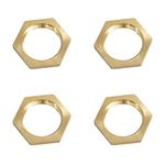 Lock Nut heyous 4pcs Brass Pipe Fitting 3/8" NPT Female - 3/8 Inch NPT Hex Lock Nut for Plumbing, Water and Garden Connection