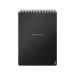 Rocketbook Flip Smart Reusable Executive Size Notepad, 6" x 8-4/5", 1 Subject, Dot-Grid and Line Ruled, 18 Sheets, Black