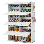 FUNLAX Shoe Storage Cabinets, 8 Tier Shoe Storage Organizer 32 Pairs Shoe Rack Organizer with Door for Closet Entryway, Bedroom and Hallway