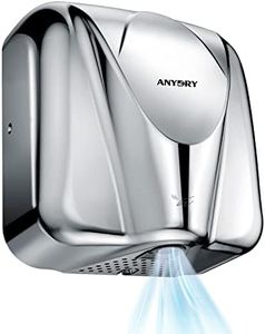 anydry 2812 Comercial Secador de Manos eléctrico automatico, Diseño Elegante 7-10 Segundos para secar,Carcasa de Acero Inoxidable.1650W(Pulido)