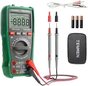 TESMEN TMM-569A Digital Multimeter, TRMS 4000 Counts Ohmmeter, Auto-Ranging Voltage Tester with NCV, Voltage & Current, Resistance, Continuity, Diode, Capacitance, Phase, Temperature, Live Wire -Green