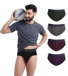 FREECULTR Men's Underwear Anti Bacterial Micromodal Airsoft Brief - Non Itch No Chaffing Sweat Proof Size 3XL Pack of 5-Pot Black,S-Green,Smoke Grey,Sangria Wine,T-Violet