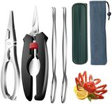 Nsoicrac crab crackers and tools-seafood crackers and tools,crab crackers,Crab Leg Crackers and Tools includes 1 crab scissors, 2 Crab Leg Forks/Picks and 1Seafood Scissors & Storage Bag