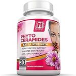BRI Nutrition Phytoceramides - Natural Anti-Aging Skin & Hair Vitamins for Collagen Boost & Rejuvenation w Vitamins A + C + D + E - 350mg per Serving (1 Vegetable Cellulose Capsule) - 30 Count