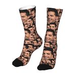 Naispanda Custom Face Socks with Photo Personalized Socks with Picture Customized Unisex Funny Crew Sock Novelty Gifts for Men Women Adult 15.7 inch Mothers Fathers Valentines Day Birthday Christmas