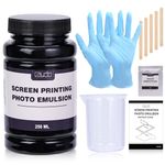 Caydo Screen Printing Photo Emulsion (8.5 oz), Diazo Sensitizer(1g), Measuring Cup, Gloves, and 5 Stir Sticks, Pre-Sensitized Photo Emulsion Screen Printing Supplies for Screen Printing and Fabric