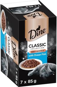 DINE Classic Collection Adult Wet Cat Food Saucy Morsels with Ocean Fish 7 x 85g, 6 Pack (42 Trays)