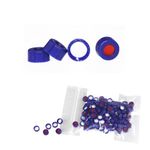 ALWSCI 9-425 HPLC Screw Thread Caps with Septa, White PTFE/Red Silicone Septa for 2ml ND9 Autosampler Vials, 100 pcs/pk