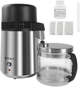 Bonnlo【Upgraded】4L Countertop Water Distiller Machine w/Glass Container, Distilled Water Purifier Filter for Home Use, All Stainless Steel Interior Distilling Pure Water Maker, 220V 750W (Silver)