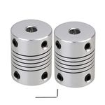 BQLZR 2PCS Flexible Couplings 5mm to 8mm Used in Small CNC Machines & 3D Printer Aluminium Alloy Coupler Motor Connector Joint