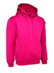 Ladies Loose Fit Hoodie Size UK 10 to 28 Plus Unisex Plain Hooded Sweatshirt (UK 14, Hot Pink)