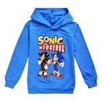 LQBNZQZ Kids Son-ic Long Sleeve Hoody Hoodies for Boys and Girls Tops Funny Gamer Sweatshirts Gaming Jumper Clothes (Blue, 9-10 Years)