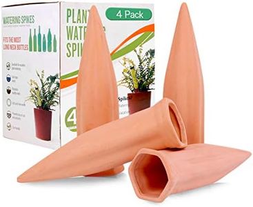 Plant Watering Stakes 4 Pack Automatic Plant Waterers for Vacations, Plant Watering Devices Terracotta Self Watering Spikes for Wine Bottles Great Plant Nanny for Indoor & Outdoor Plants