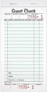 Adams Guest Check Pads, Single Part, Perforated, White, 3-2/5" x 6-1/4", 50 Sheets/Pad, 10 Pads/Pack (525SW)