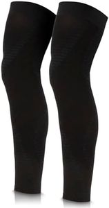 Vive Full Leg Compression Sleeves for Men & Women (Pair) - Knee, Calf, & Thigh Support Brace Wrap for Basketball, Football, Wrestling - Footless Long Running Accessories for Shin Splints (Medium)
