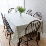 THE YARD HOUSE Wipeable & Anti-Slip Cotton Table Cover - Dholpur Beige, 10 Seater Rectangle (150cm X 290cm) Ideal for Families - Protects Against Spills, Scratches, and Damage.