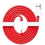 CEDO 65W OnePlus Dash Warp Charge Cable, USB A to Type C Data Sync Fast Charging Cable Compatible with One Plus 3 /3T /5 /5T /6 /6T /7 /7T /7 pro, Nord 2/CE & for All Type C Devices - 1 Meter, Red