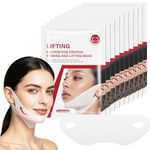 V-Line Face Masks with Hyaluronic Acid and Peptide Complex, Chin Strap for Sleeping, V Line Lifting Masks - V Shape Face Tape, Jawline & Neck Mask for Hydrating & Firming 10PC