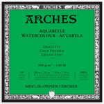 Arches Bloc Enc 4L 20x20 20H Aquarelle 100% Fine 300g Blanc NAT, Blanco Natural