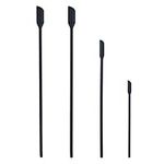 Brussel 4Pcs Mini Silicone Makeup Spatula Long Handle Small Rubber Spatula Jar Cake Cream Scrapers for Kitchen,Beauty, Jam and Nail Polish Black