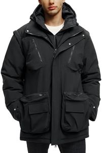 UIQUR Winter Coats for Men 4XL Ski Jacket Snowboard Coat Snow Winter Waterproof Insulated Windproof Baggy Warm Hooded Jacket