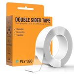 FLYNGO 3 Meter Multipurpose Double Sided Tape - Heavy Duty Adhesive Silicone Tape, Heat Resistant, Removable, Washable, Reusable Anti-Slip Gel Nano Grip Tape (3 Meter)