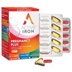 Active Iron Pregnancy Plus | 25mg Iron | Omega-3 | Multivitamin with Active Folic | 30 Day Supply