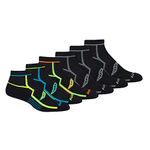 Saucony Men's RunDry Bolt Performance 6, 12 Pairs Quarter Socks, L-XL, Black (6 Pairs), Large