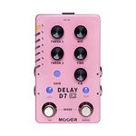 MOOER D7x2 Dual Footswitch Stereo Delay Pedal with 14 delay effects, Digital, Analog, Tape, Dynamic, Liquid, Mod, Mod-verse, Galaxy, Dual, Pingpong, Crystal, Rainbow, Low-bit, Fuzz